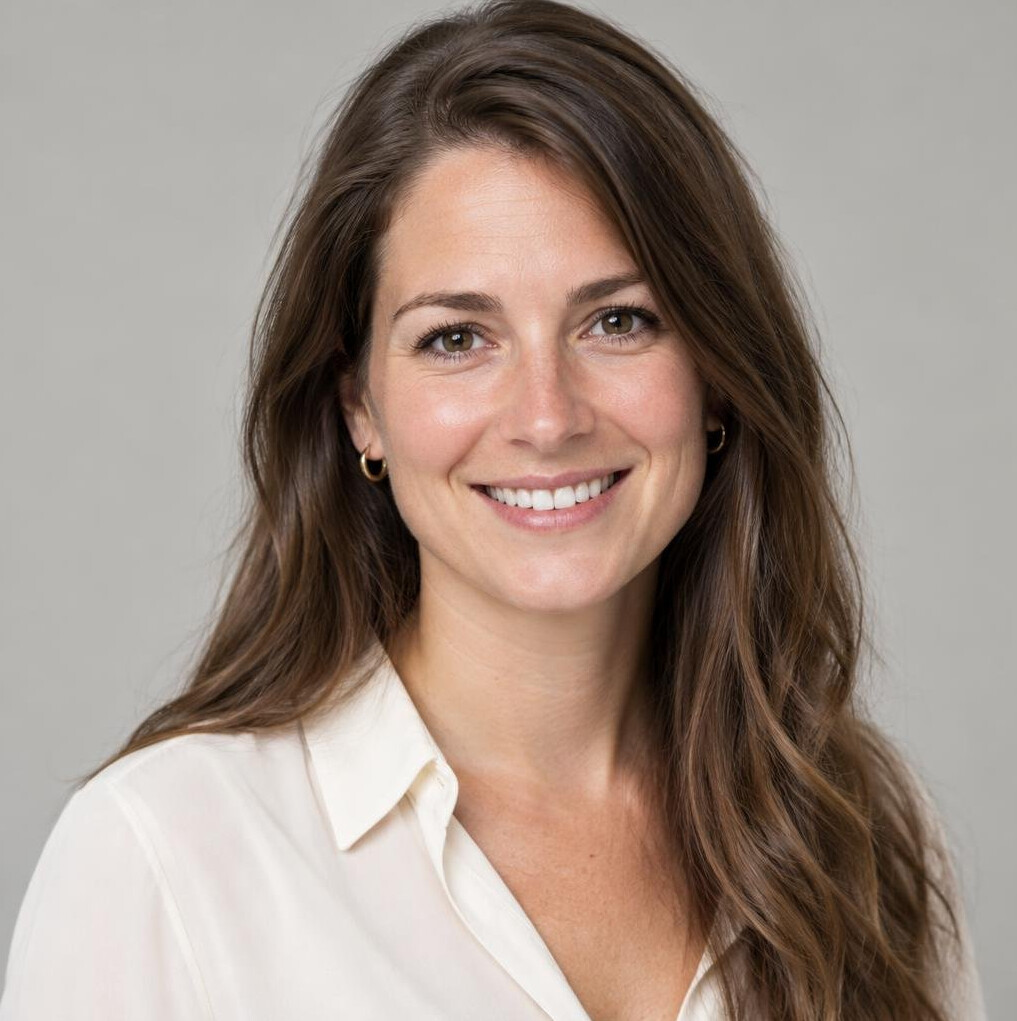 Portrait of a smiling woman with long hair
